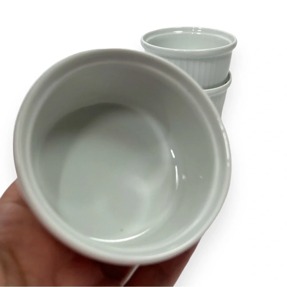 Pillivuyt White Classic Pleated Ramekin 5 oz Set of Six 1.5” x 3” France‎